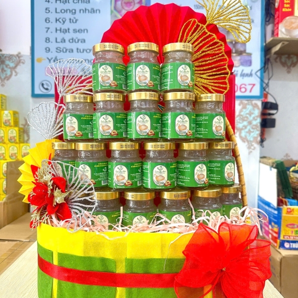giỏ quà tết màu xanh