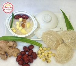YẾN CHƯNG NÓNG TỨ VỊ BỔ DƯỠNG - LÁ DỨA, LONG NHÃN, TÁO ĐỎ, HẠT SEN